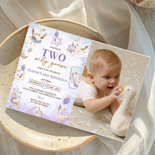 Invitation Deux oies sottes 2e fête d'anniversaire Photo