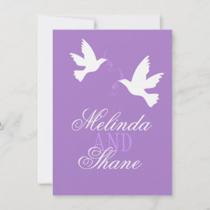 Invitation Deux oiseaux d'amour blancs RSVP de mariage formel