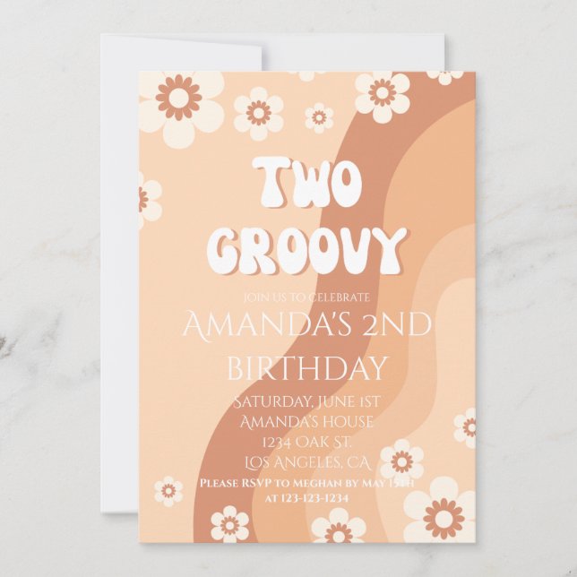 Invitation Deux Parti Super Rétro 2e Anniversaire Neutre (Devant)