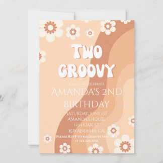 Invitation Deux Parti Super Rétro 2e Anniversaire Neutre
