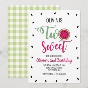Invitation Deux pastèques douces 2e anniversaire
