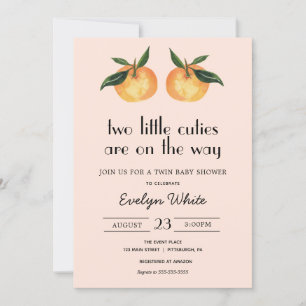 Invitation Deux Petites Cuties Sur Le Chemin Twin Baby shower