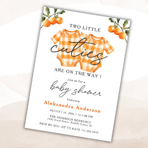Invitation Deux petites cuties Twin Orange Bodysuit Baby show