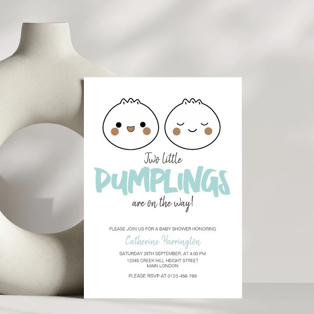 Invitation Deux Petites Plantes Baby shower Twin (Créateur téléchargé)