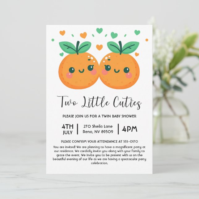 Invitation Deux petites villes sont sur le Baby shower Way Tw (Debout devant)