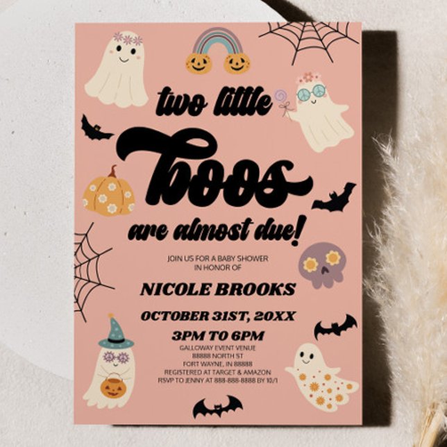 Invitation Deux Petits Boos Sont Presque À Devoir ! Baby show (Créateur téléchargé)