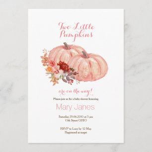 Invitation Deux petits citrouille Twin Rose Gold