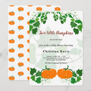 Invitation Deux petits Citrouilles