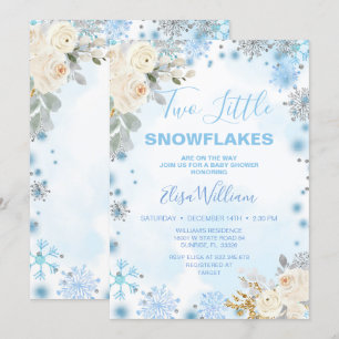 Invitation Deux petits flocons bleus sont en route