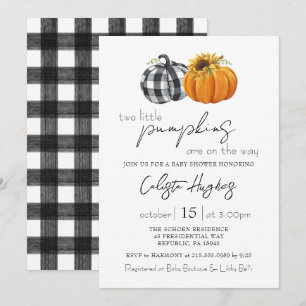 Invitation Deux Petits Jumeaux De Tournesol Citrouille Baby s