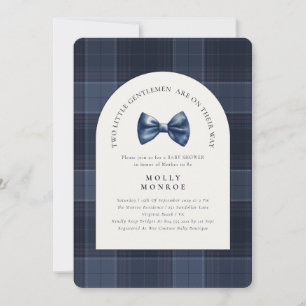 Invitation Deux petits messieurs sont en chemin Baby shower
