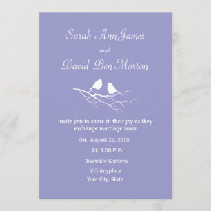 Invitation Deux Petits Oiseaux Parrow Mariage Couleur Personn