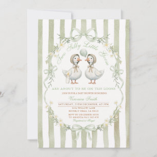 Invitation Deux petits oisons ridicules Baby Shower Jumeaux N