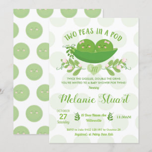 Invitation Deux petits pois dans un Baby shower de pod Invita