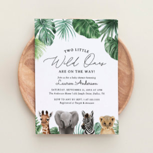Invitation Deux petits sauvages sur le chemin Baby shower Saf