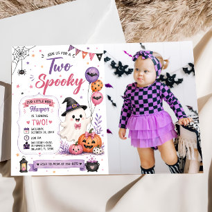 Invitation Deux photos de fête d'anniversaire Halloween effra