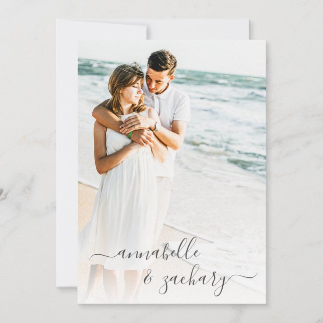 Invitation *~* Deux PHOTOS RSVP + QR AR6 Mariage (Devant)