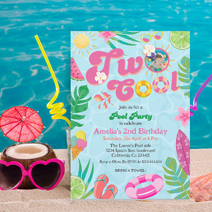 Invitation Deux piscines tropicales cool été 2e anniversaire