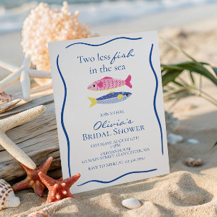 Invitation Deux poissons de moins dans la mer Fête de mariage