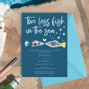Invitation Deux Poissons En Moins Dans La Mer Couples Douche