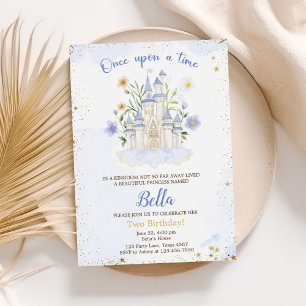 Invitation Deux pour toujours une princesse Château 2e annive