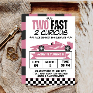 Invitation Deux Rapides 2 Curieux Anniversaire Fille Voiture