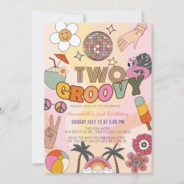 Invitation Deux Retro Super 2e anniversaire (Devant)