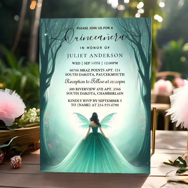 Invitation Deux Sorcière d'arbre naturel Quinceanera (Créateur téléchargé)