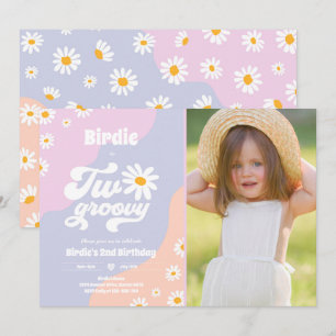 Invitation Deux Super 2ème anniversaire de fête Boho Retro Da