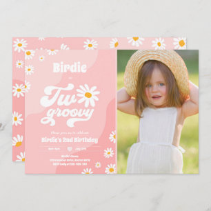 Invitation Deux Super 2ème anniversaire de fête Boho Retro Da