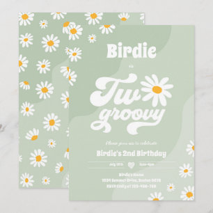 Invitation Deux Super 2ème anniversaire de fête Boho Retro Da