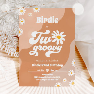 Invitation Deux Super 2ème anniversaire de fête Boho Retro Da