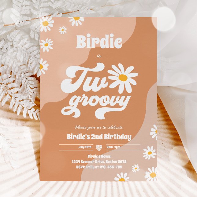 Invitation Deux Super 2ème anniversaire de fête Boho Retro Da (Créateur téléchargé)