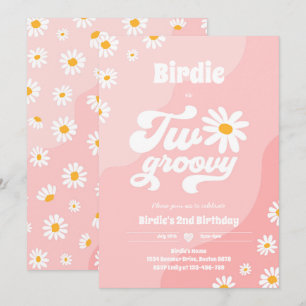 Invitation Deux Super 2ème anniversaire de fête Boho Retro Da