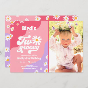 Invitation Deux Super 2ème anniversaire de fête Boho Retro Da