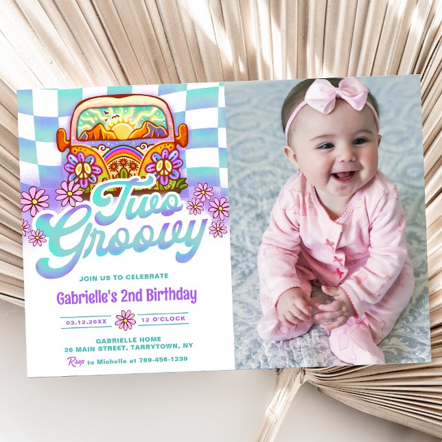 Invitation Deux Super 2ème anniversaire de la fête Boho Flora (Créateur téléchargé)