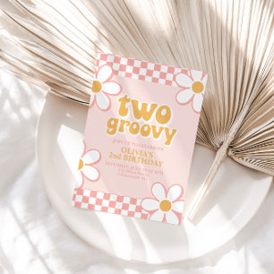 Invitation Deux Super Retro Check Rose Daisy