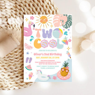 Invitation Deux Superbes Fête d'été Tropicale pour un 2ème An