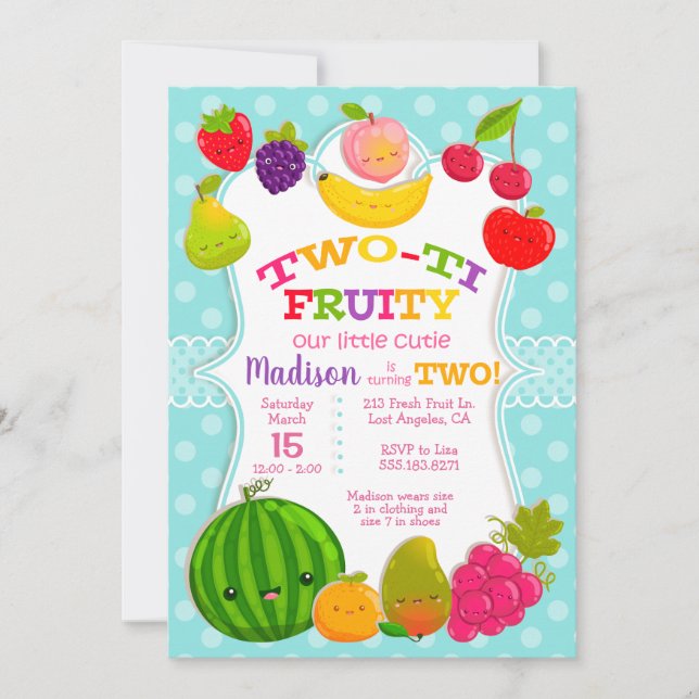 Invitation Deux-ti Fruity - Fête du deuxième anniversaire de  (Devant)