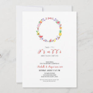 Invitation Deux tti Fruitti Twin Anniversaire, Été 2 Annivers