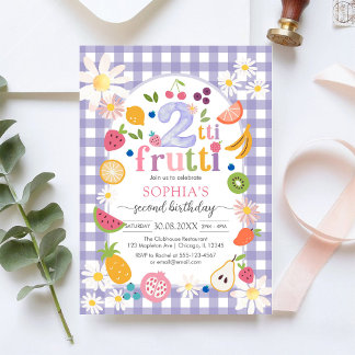 Invitation Deux-tti Frutti Twotti Fruit Tropical 2e Anniversa