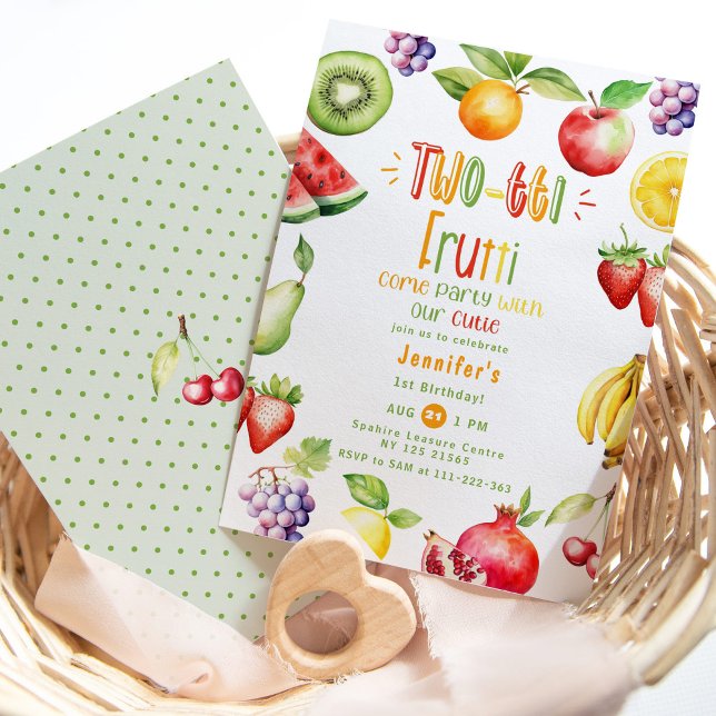 Invitation Deux tti Frutti un tel cutie fruits 2e anniversair (Créateur téléchargé)
