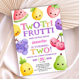 Invitation Deux tti Frutti Watercolor Girls Fruit 2e annivers