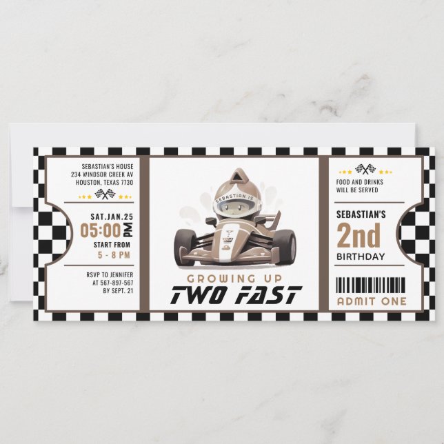 Invitation Deux VTT Fast Race Pass Deuxième Anniversaire (Devant)
