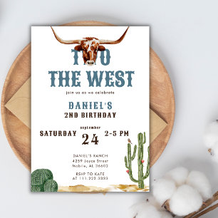 Invitation Deux West Western Rodeo Cowboy Anniversaire Invita