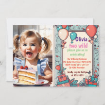 Deux Wild 2e Anniversaire Safari Animaux mignons P