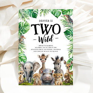 Invitation Deux Wild Safari 2ème fête d'anniversaire
