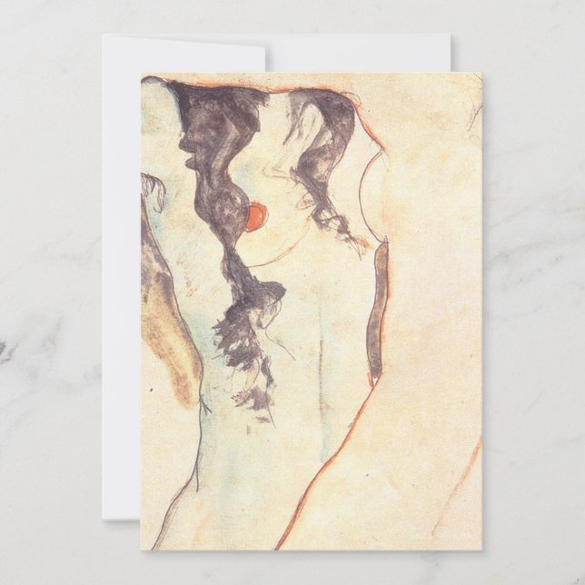 Invitation Deux Women Embracing Egon Schile (Devant)