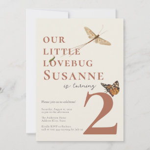 Invitation Deuxième anniversaire Little Love Bug Baby Invitat
