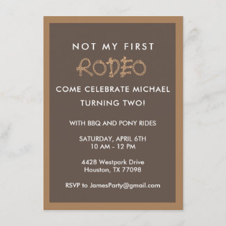 Invitation Deuxième anniversaire - partie de cowboy de rodéo